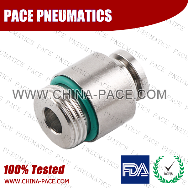 G Thread Round Male Adapter Stainless Steel Push-In Fittings, 316 stainless steel push to connect fittings, Air Fittings, one touch tube fittings, all metal push in fittings, Push to Connect Fittings, Pneumatic Fittings